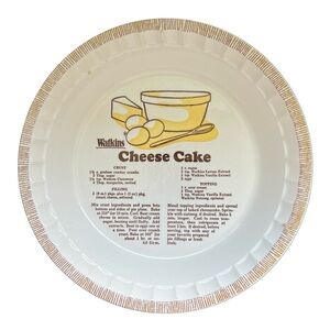 Watkins Vintage 1981 Chicken Pot Pie Recipe Plate Deep Dish Bakeware Ceramic 11"